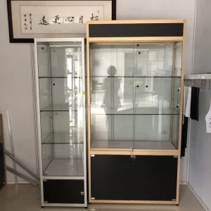 Glass Aluminum Display Cabinet with Storage