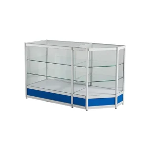 Glass Corner Display Cabinet with Glass Doors