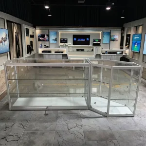 Glass Display Cabinet with LED Lighting for Tobacco and Smoke Shops