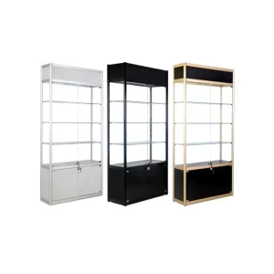Glass Display Cabinet with Shelves, Wall Mounted
