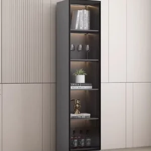Glass-Door Wine Cabinet and Small Wall-Mounted Display Cabinet for Living Rooms