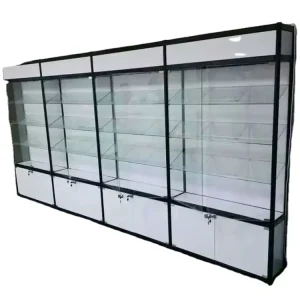Glass Jewelry Display Cabinet with Bottom Cabinet