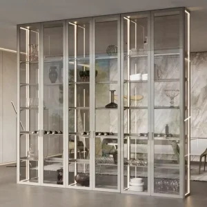 Glass Wine Display Storage Cabinet for Home Bar and Living Room