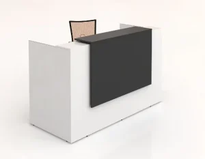 Glossy MDF Veneer Reception Counter Desk and Customer Service Table