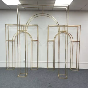 Gold-Plated Iron Props Outdoor Wedding Decoration Square Frame Screen Metal Background Frame for Weddings