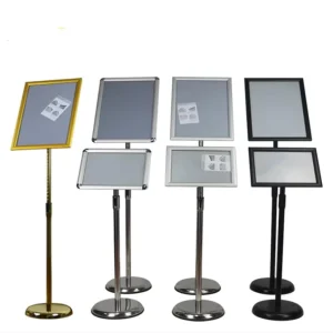 Golden Color Metal A4 A3 A2 Floor Display Stand for Outdoor Advertising Poster
