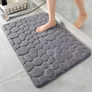 Goose Egg Stone Pattern Embossed Anti-Slip Absorbent Floor Mat for Kitchen, Bathroom, Shower Area and Door