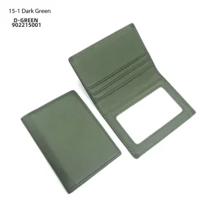 Green Pebbled Genuine Leather Slim Credit Card Holder