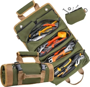 Green Portable Canvas Tool Storage Bag for Electricians