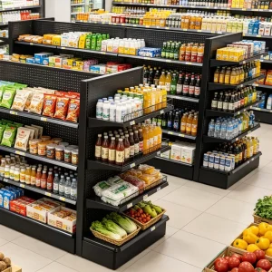 Grocery Store and Supermarket Gondola Display Shelving