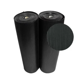 Grooved Fine-Ribbed Corrugated Anti-Slip Rubber Sheet Floor Mat for Outdoor Use
