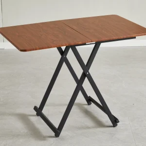 H-12 Modern Rectangular Foldable Kitchen Dining Table and Chair Set with Wooden Bookcase