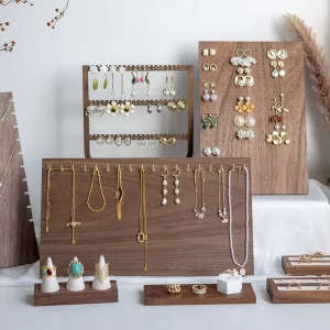 HE 108 Luxury Jewellery Shop Necklace Earrings Wooden Jewelry Stand Rack Display