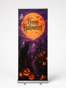 Halloween-Themed Retractable Banner Display Stand