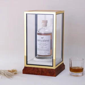 Handmade Eco Friendly Whiskey Wooden Gift Display Box Custom New Design Metal Wine Display Stand Rectangle Shape