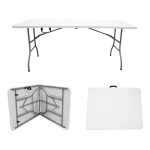 Heavy-Duty 5ft Folding Table and Chairs Set for Portable Conference and Training Use