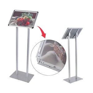 Heavy Duty A3 Floor Stand with Dual Column Support and Hinged Frame
