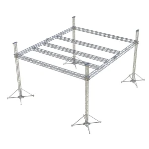 Heavy-Duty Aluminum Alloy Flat Stage Lighting and Speaker Truss with Ground Support Modular Structure 6000kg Load Capacity