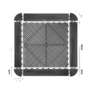 Heavy Duty Anti Slip Plastic Interlocking Floor Tiles Mat for Indoor Outdoor Use Garage Warehouse Bathroom Click Installation
