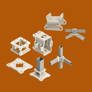 Heavy Duty Casting Square Tube Connectors Galvanized Cast Iron Fittings for Modular Container House Frame