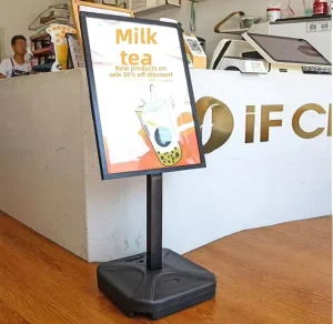 Heavy-Duty Detachable Outdoor Banner and Metal Poster Stand, Windproof Freestanding Sign Stand