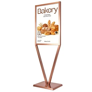 Heavy-Duty Floor-Standing Metal Single-Sided Poster Display Stand