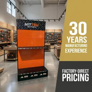 Heavy-Duty Metal Tool Display Rack Perforated Pegboard Shelving Hardware Store Fixture Factory Direct