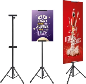 Heavy-Duty Metal Tripod Poster Easel Banner Display Stand