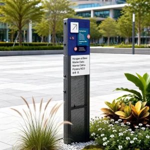 Heavy Duty Metal Wayfinding Signage Remote Waterproof Portable Directional Display Stand for Hotels Malls Events Decoration