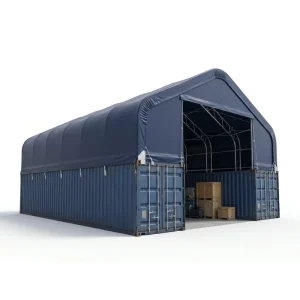 Heavy-Duty No-Foundation Relocatable Wind- and Snow-Rated Double Truss A-Frame Container Shelter for Port Logistics Cargo Storage