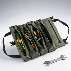 Heavy Duty Outdoor Portable Tool Storage Roll Up Bag Oxford Cloth Multi Function Foldable Design Wall Mounted Square 6 10L