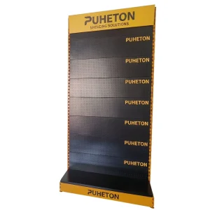 Heavy Duty Powder-Coated Metal Pegboard Display Stand Easy Assembly Commercial Retail Floor Shelving Unit