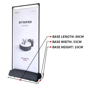 Heavy Duty Retractable Roll Banner Stand 80x180cm Lightweight Aluminum Frame Portable Exhibition Display