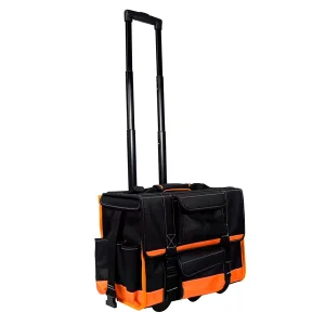 Heavy Duty Tool Bag with Telescopic Handle and Wheels Large Capacity