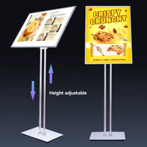 Height Adjustable Aluminum Poster Stand Retail Promotion Display Floor Stand for Advertising Sign Holder Seasonal Sale Mall