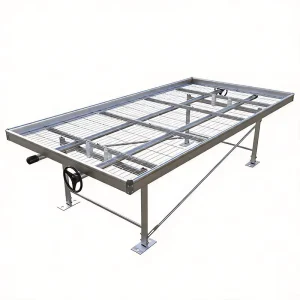 Height-Adjustable Galvanized Welded Mesh Mobile Seedling Bench for Greenhouse Growing