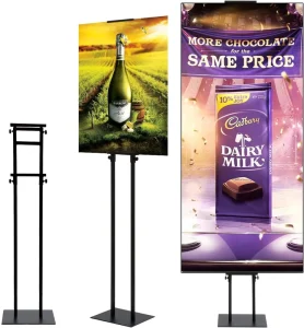 Height Adjustable Metal Windproof Floor-Standing Double-Sided Three-Dimensional Poster Stand