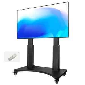 Height-Adjustable TV Bracket with Floor Storage Tray