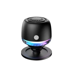 High Bass Waterproof Desktop Speaker Long Range Portable Mini Round Shape with Charging Stand