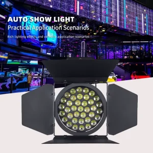 High CRI 37-Piece 10W LED Stage Spot Light with Warm and Cool White Light and Barndoors
