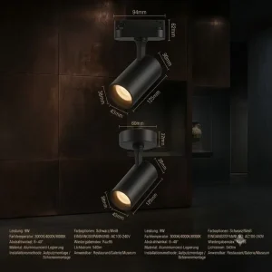High CRI Mini Track Spotlight Kit Adjustable Focus Ceiling Light for Home & Commercial Use Modular Track Lighting System
