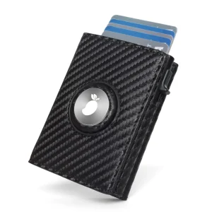 High Capacity Tri Fold Design Rfid Blocking Pop up Leather Business ID Credit Card Holder Wallet With Functionality