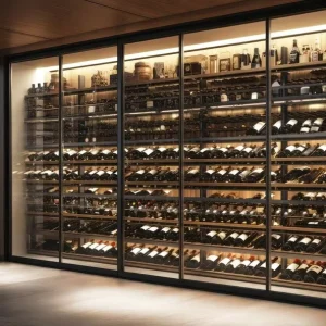 High End Built in Glass Door SS304 Stainless Steel Wine Cabinet High Quality Wine Rack Cabinet for Living Room Home Winery