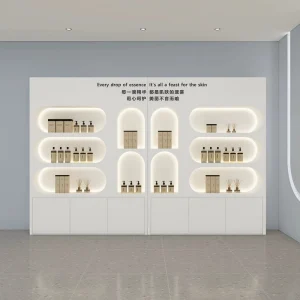 High-End Cosmetic Display Cabinet Minimalist Beauty Salon Image Showcase Skincare Display Shelf