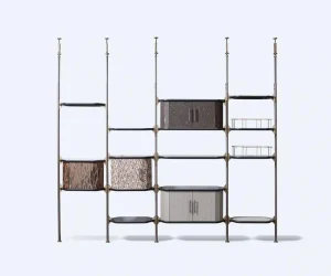 High End Design Antique Gold Metal Open Bookcase Unit Multi Purpose Storage Display Partition Divider Wall Mounted Shelf