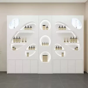High-End Lacquered Beauty Salon Display Cabinet Luxury Skincare and Cosmetic Showcase