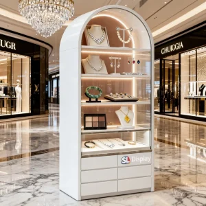 High End Luxury Cabinet Suite for Street and Shopping Mall Reasonable Price Wooden Jewelry showcase Comersial