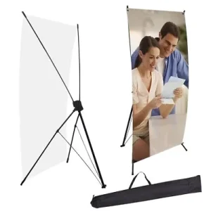 High Level Aluminum Tripod X Banner Stand for Trade Show Display With Carrying Bag 120x200cm Big Size