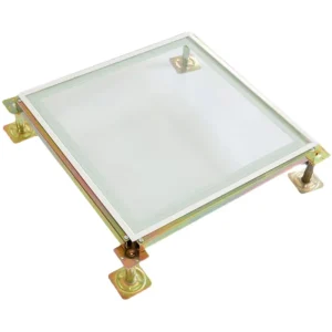 High-Load-Capacity Anti-Static Raised Flooring with Transparent Glass for Offices Exhibitions Data Centers and Hospitals