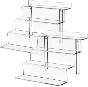 High Quality Acrylic Dessert Display Riser 3 4 Tier Clear Acrylic Spice Rack Table Buffet Cake Snack Display Stand